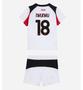 AC Milan Christopher Nkunku #18 Uit tenue Kinder 2025-26 Korte Mouw (+ Korte broeken)