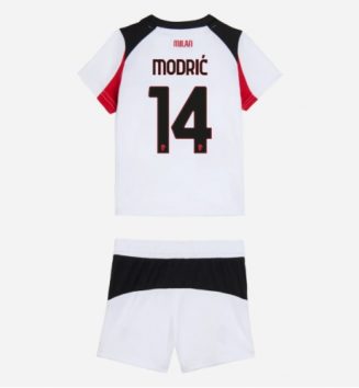 AC Milan Luka Modric #14 Uit tenue Kinder 2025-26 Korte Mouw (+ Korte broeken)