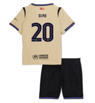 Barcelona Dani Olmo #20 Uit tenue Kinder 2025-26 Korte Mouw (+ Korte broeken)
