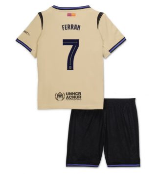 Barcelona Ferran Torres #7 Uit tenue Kinder 2025-26 Korte Mouw (+ Korte broeken)
