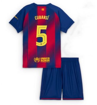 Barcelona Pau Cubarsi #5 Thuis tenue Kinder 2025-26 Korte Mouw (+ Korte broeken)
