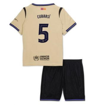 Barcelona Pau Cubarsi #5 Uit tenue Kinder 2025-26 Korte Mouw (+ Korte broeken)