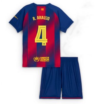 Barcelona Ronald Araujo #4 Thuis tenue Kinder 2025-26 Korte Mouw (+ Korte broeken)