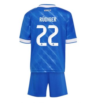Real Madrid Antonio Rudiger #22 Derde tenue Kinder 2025-26 Korte Mouw (+ Korte broeken)
