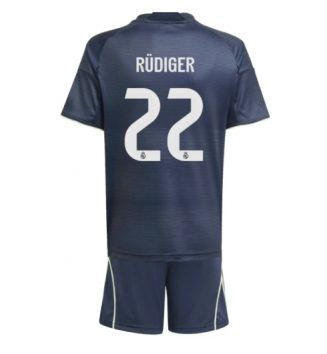 Real Madrid Antonio Rudiger #22 Uit tenue Kinder 2025-26 Korte Mouw (+ Korte broeken)