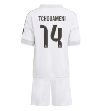Real Madrid Aurelien Tchouameni #14 Thuis tenue Kinder 2025-26 Korte Mouw (+ Korte broeken)