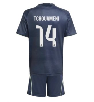 Real Madrid Aurelien Tchouameni #14 Uit tenue Kinder 2025-26 Korte Mouw (+ Korte broeken)