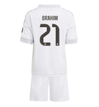 Real Madrid Brahim Diaz #21 Thuis tenue Kinder 2025-26 Korte Mouw (+ Korte broeken)