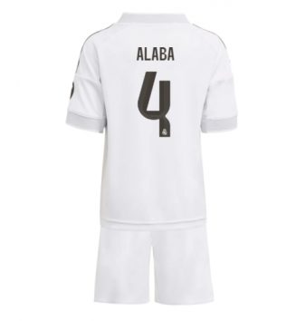 Real Madrid David Alaba #4 Thuis tenue Kinder 2025-26 Korte Mouw (+ Korte broeken)