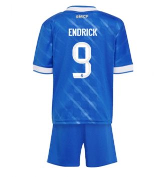 Real Madrid Endrick #9 Derde tenue Kinder 2025-26 Korte Mouw (+ Korte broeken)