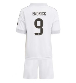 Real Madrid Endrick #9 Thuis tenue Kinder 2025-26 Korte Mouw (+ Korte broeken)