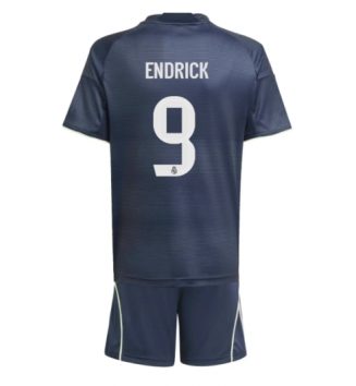 Real Madrid Endrick #9 Uit tenue Kinder 2025-26 Korte Mouw (+ Korte broeken)
