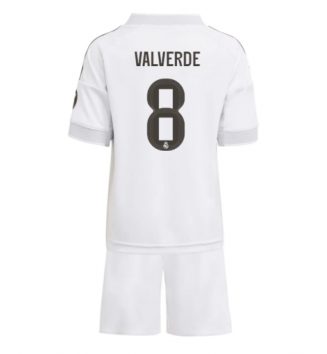 Real Madrid Federico Valverde #8 Thuis tenue Kinder 2025-26 Korte Mouw (+ Korte broeken)