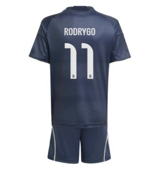 Real Madrid Rodrygo Goes #11 Uit tenue Kinder 2025-26 Korte Mouw (+ Korte broeken)