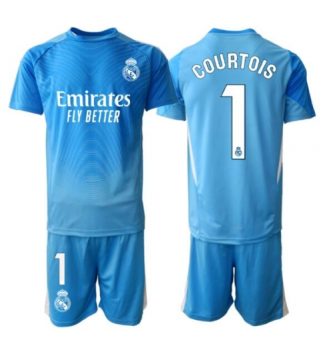 Real Madrid Thibaut Courtois #1 Keeper Thuis tenue Kinder 2025-26 Korte Mouw (+ Korte broeken)