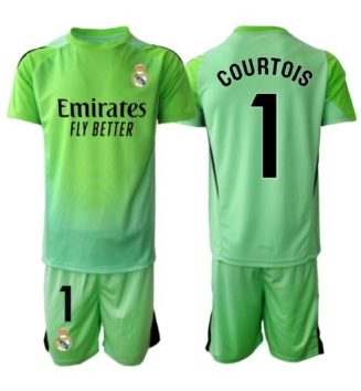 Real Madrid Thibaut Courtois #1 Keeper Uit tenue Kinder 2025-26 Korte Mouw (+ Korte broeken)