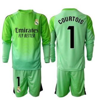 Real Madrid Thibaut Courtois #1 Keeper Uit tenue Kinder 2025-26 Lange Mouwen (+ broek)