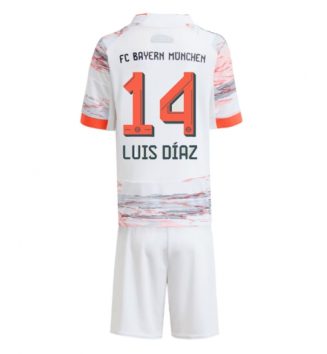 Bayern Munich Luis Diaz #14 Uit tenue Kinder 2025-26 Korte Mouw (+ Korte broeken) Bayern Munich Luis Diaz #14 Uit tenue Kinder 2025-26 Korte Mouw (+ Korte broeken)