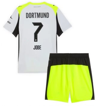 Borussia Dortmund Jobe Bellingham #7 Uit tenue Kinder 2025-26 Korte Mouw (+ Korte broeken)