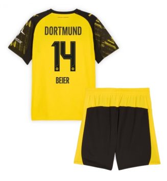 Borussia Dortmund Maximilian Beier #14 Thuis tenue Kinder 2025-26 Korte Mouw (+ Korte broeken)