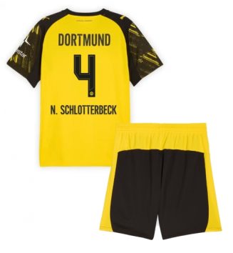 Borussia Dortmund Nico Schlotterbeck #4 Thuis tenue Kinder 2025-26 Korte Mouw (+ Korte broeken)
