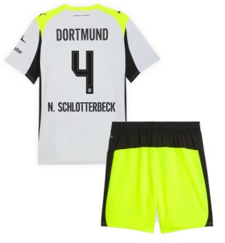 Borussia Dortmund Nico Schlotterbeck #4 Uit tenue Kinder 2025-26 Korte Mouw (+ Korte broeken)