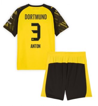 Borussia Dortmund Waldemar Anton #3 Thuis tenue Kinder 2025-26 Korte Mouw (+ Korte broeken)