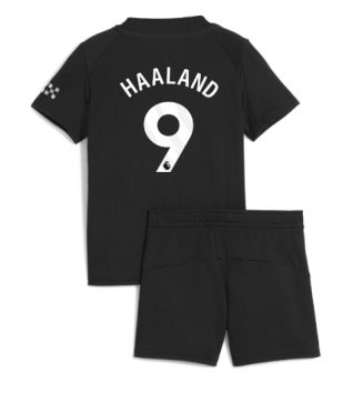 Manchester City Erling Haaland #9 Uit tenue Kinder 2025-26 Korte Mouw (+ Korte broeken)