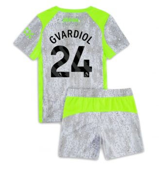 Manchester City Josko Gvardiol #24 Derde tenue Kinder 2025-26 Korte Mouw (+ Korte broeken)