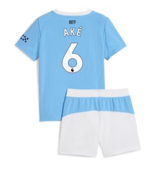 Manchester City Nathan Ake #6 Thuis tenue Kinder 2025-26 Korte Mouw (+ Korte broeken)