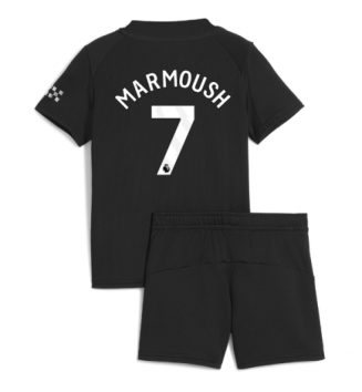 Manchester City Omar Marmoush #7 Uit tenue Kinder 2025-26 Korte Mouw (+ Korte broeken)