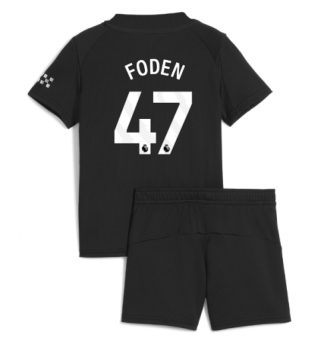 Manchester City Phil Foden #47 Uit tenue Kinder 2025-26 Korte Mouw (+ Korte broeken)