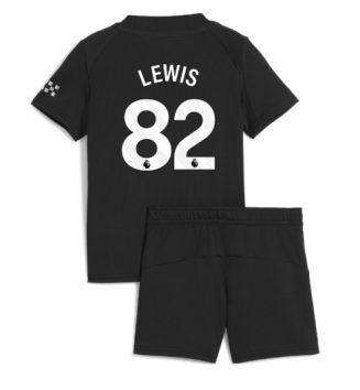 Manchester City Rico Lewis #82 Uit tenue Kinder 2025-26 Korte Mouw (+ Korte broeken)