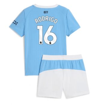 Manchester City Rodri Hernandez #16 Thuis tenue Kinder 2025-26 Korte Mouw (+ Korte broeken)