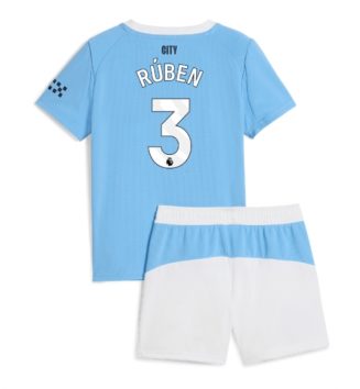 Manchester City Ruben Dias #3 Thuis tenue Kinder 2025-26 Korte Mouw (+ Korte broeken)