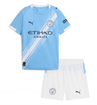 Manchester City Thuis tenue Kinder 2025-26 Korte Mouw (+ Korte broeken)