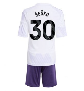 Manchester United Benjamin Sesko #30 Uit tenue Kinder 2025-26 Korte Mouw (+ Korte broeken)