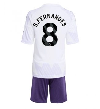 Manchester United Bruno Fernandes #8 Uit tenue Kinder 2025-26 Korte Mouw (+ Korte broeken)