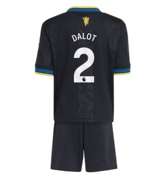 Manchester United Diogo Dalot #2 Derde tenue Kinder 2025-26 Korte Mouw (+ Korte broeken)