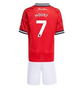 Manchester United Mason Mount #7 Thuis tenue Kinder 2025-26 Korte Mouw (+ Korte broeken)
