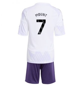Manchester United Mason Mount #7 Uit tenue Kinder 2025-26 Korte Mouw (+ Korte broeken)