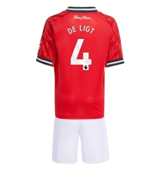 Manchester United Matthijs de Ligt #4 Thuis tenue Kinder 2025-26 Korte Mouw (+ Korte broeken)