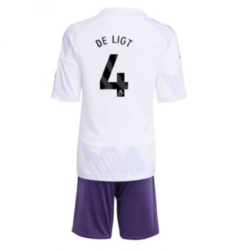 Manchester United Matthijs de Ligt #4 Uit tenue Kinder 2025-26 Korte Mouw (+ Korte broeken)