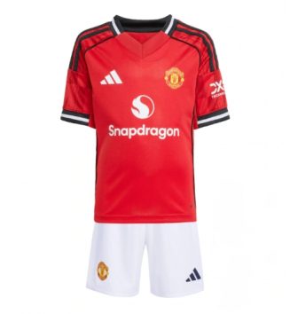 Manchester United Thuis tenue Kinder 2025-26 Korte Mouw (+ Korte broeken)