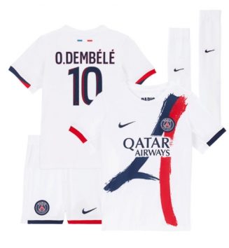 Paris Saint-Germain Ousmane Dembele #10 Uit tenue Kinder 2025-26 Korte Mouw (+ Korte broeken)