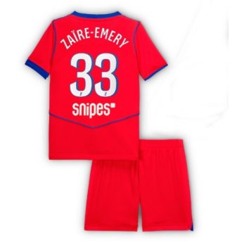 Paris Saint-Germain Warren Zaire-Emery #33 Derde tenue Kinder 2025-26 Korte Mouw (+ Korte broeken)