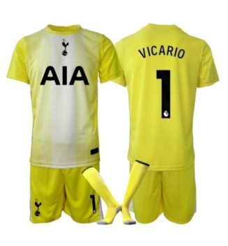 Tottenham Hotspur Guglielmo Vicario #1 Keeper Derde tenue Kinder 2025-26 Korte Mouw (+ Korte broeken)