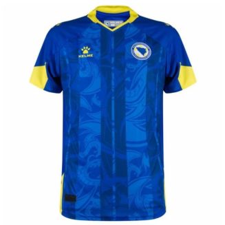 Bosnië en Herzegovina Thuisshirt EK 2024 Herr Korte Mouwen Voetbalshirt Bosnië en Herzegovina Thuisshirt EK 2024 Herr Korte Mouwen Voetbalshirt