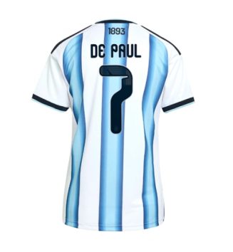Argentinië WK 2026 Rodrigo De Paul #7 Thuis tenue Dames Korte Mouw Kopen