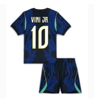 Brazilië Vinicius Junior #10 Uit tenue Kinder WK 2026 Korte Mouw (+ Korte broeken)